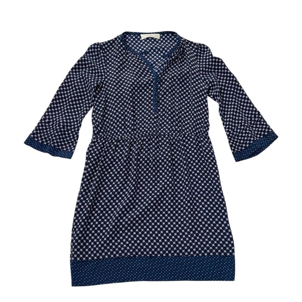Thakoon 3/4 Sleeve Dress Sz 6 - Navy Blue Dot  - Knee Length Vacation Casual